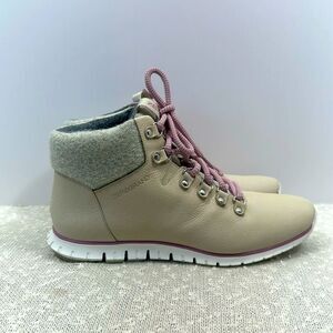 COLE HAAN Zerogrand Hiker Boots Booties Grey Tan Purple Women's size 9